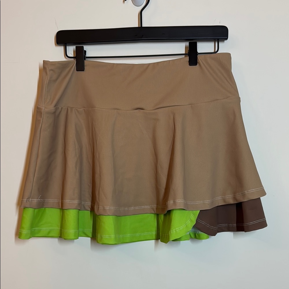 Groot themed Stylish Tan and Green Women's running Skirt